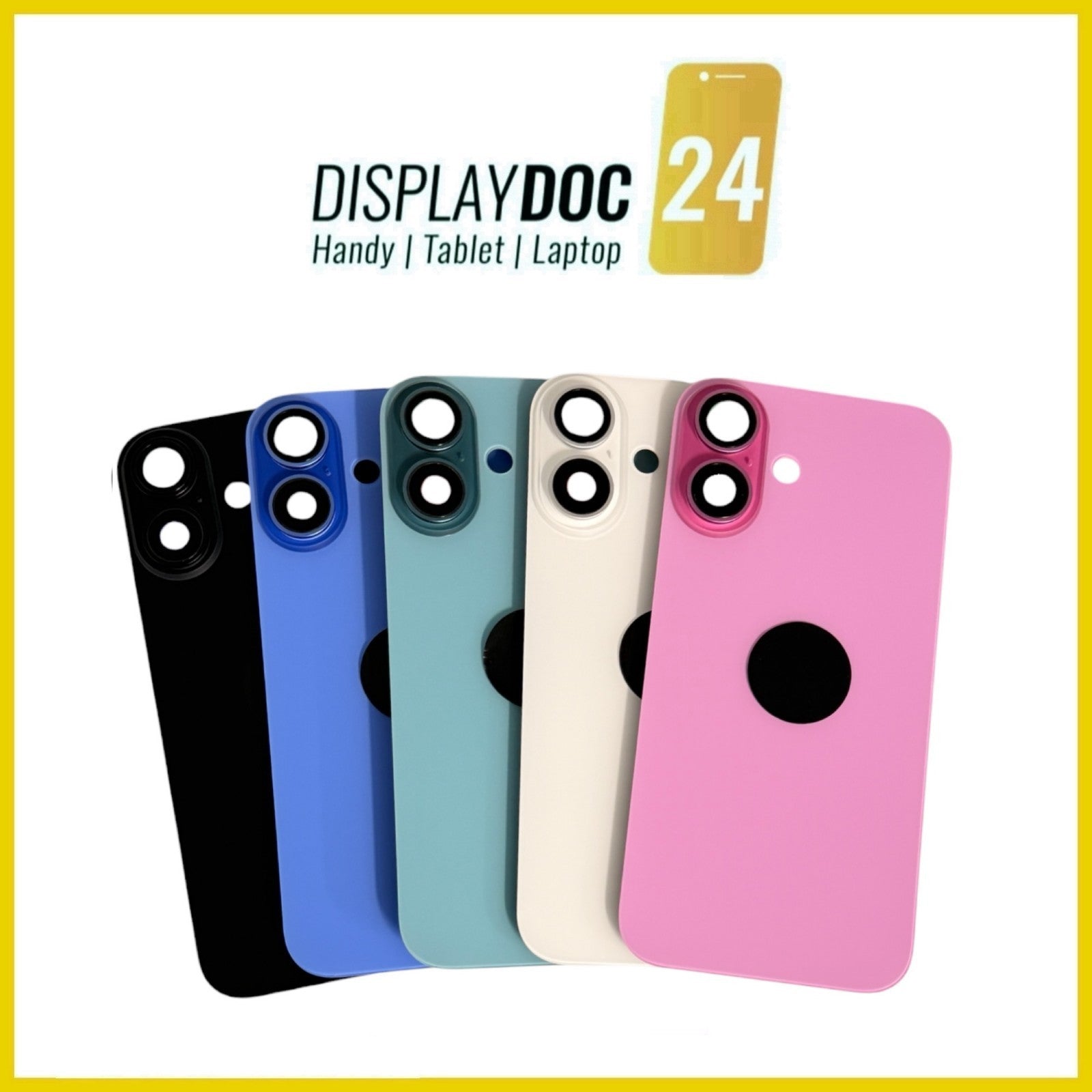 Backcover Glas Rückseite für Original Apple iPhone 16 alle Farben Premount