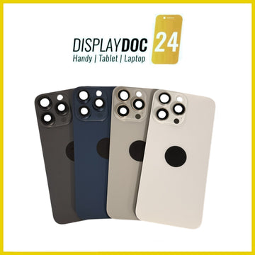 Backcover Glas für Original Apple iPhone 15 Pro Max alle Farben Premount