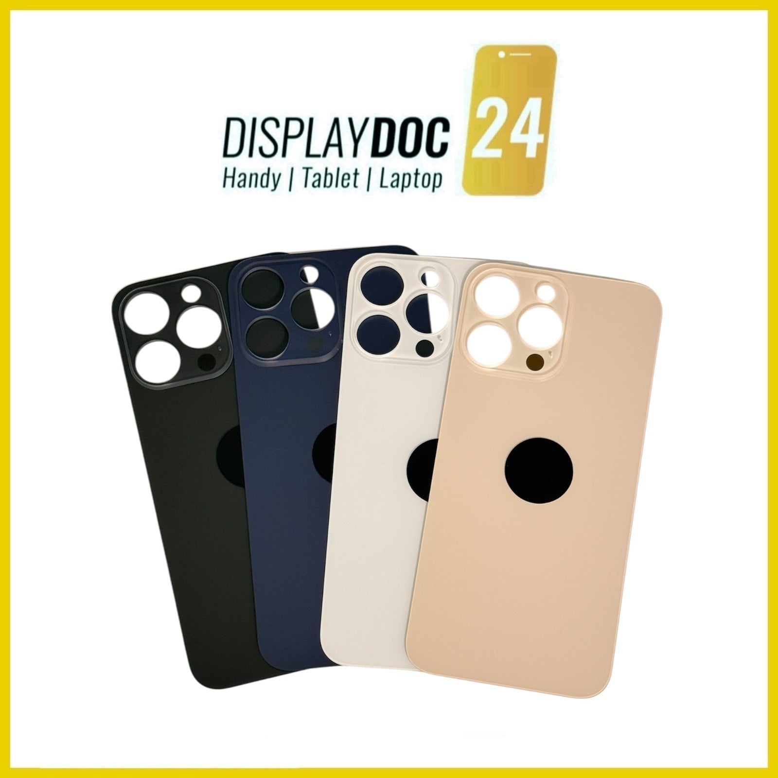 Backcover Glas für Original Apple iPhone 14 Pro Max alle Farben Big Hole