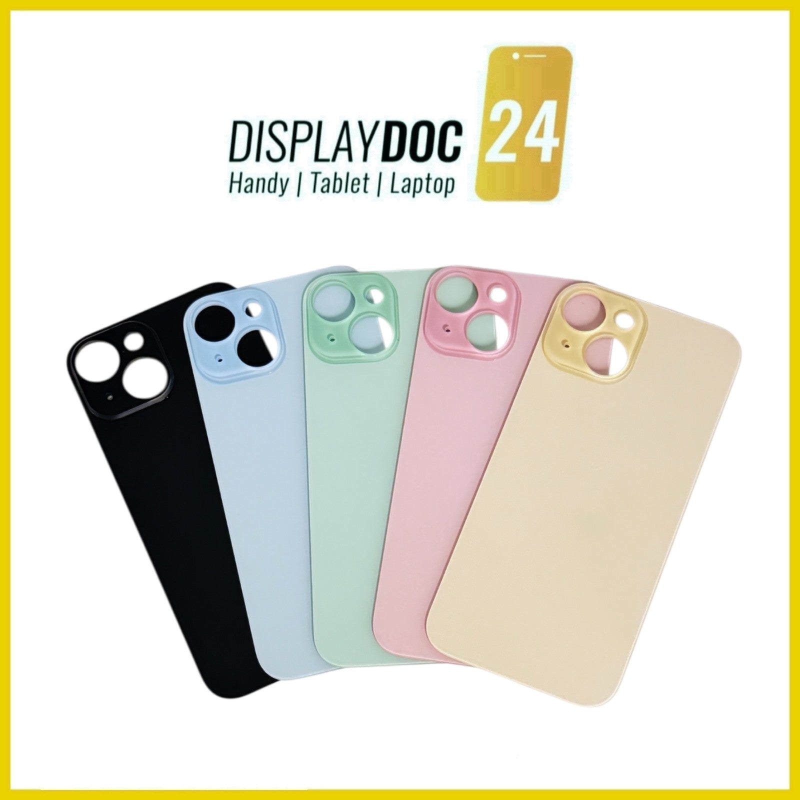 Backcover Glas Rückseite für Original Apple iPhone 15 alle Farben Big Hole